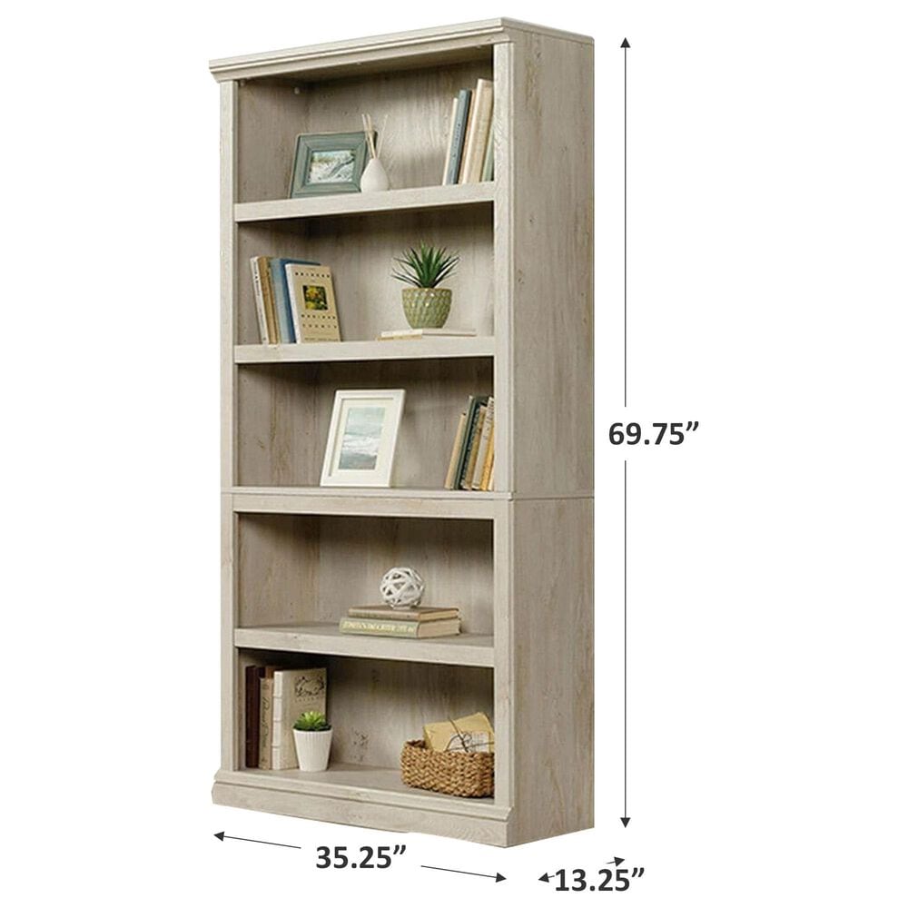 Sauder 5-Shelf Bookcase in Chalked Chestnut, , large
