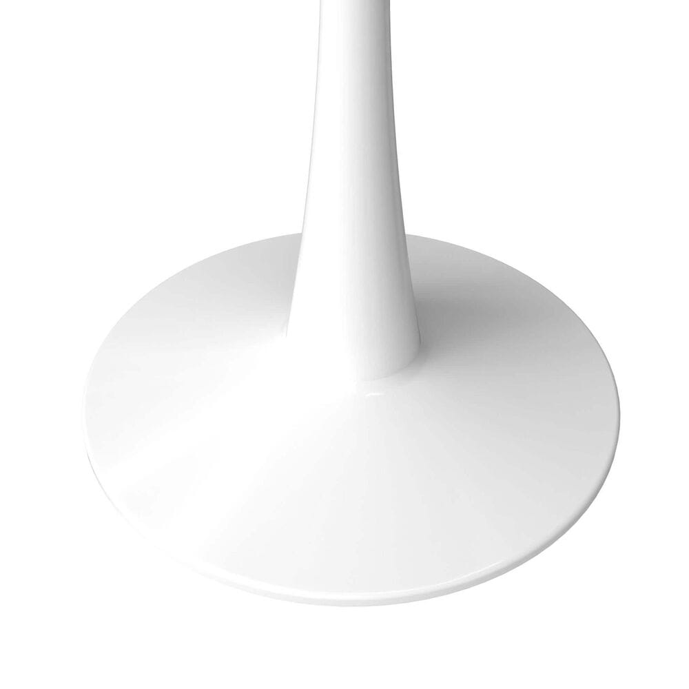 Leisuremod Leisuremod Bristol 24 round dining table White base with marbled MDF top, , large