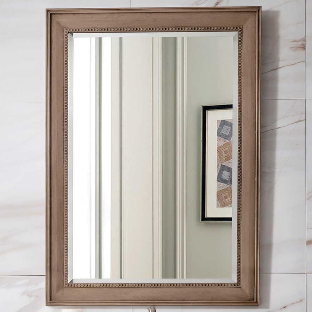 James Martin Bristol 29" Rectangular Mirror in White Washed Walnut NFM