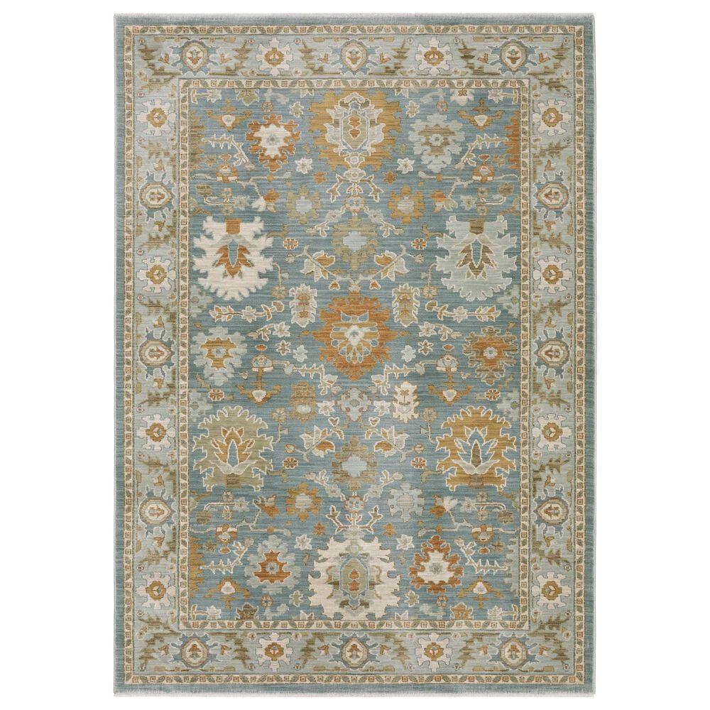 Oriental Weavers Maeve MAE02 Blue and Rust 3"3" x 5" Area Rug, , large