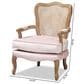 Baxton Studio Vallea Arm Chair in Light Pink, , large