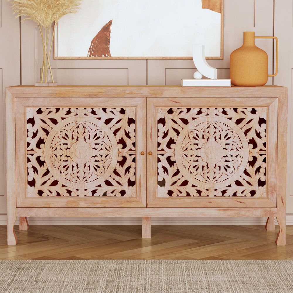 Linon Home Decor Haven 2-Door Cabinet in Antique Brown, , large