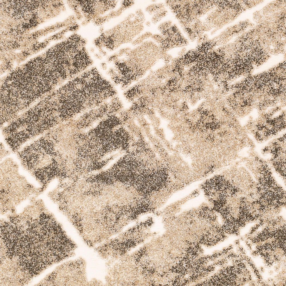 Surya Tuscany TUS-2300 White, Light Beige and Dark Brown 7&#39;10&quot; Square Area Rug, , large