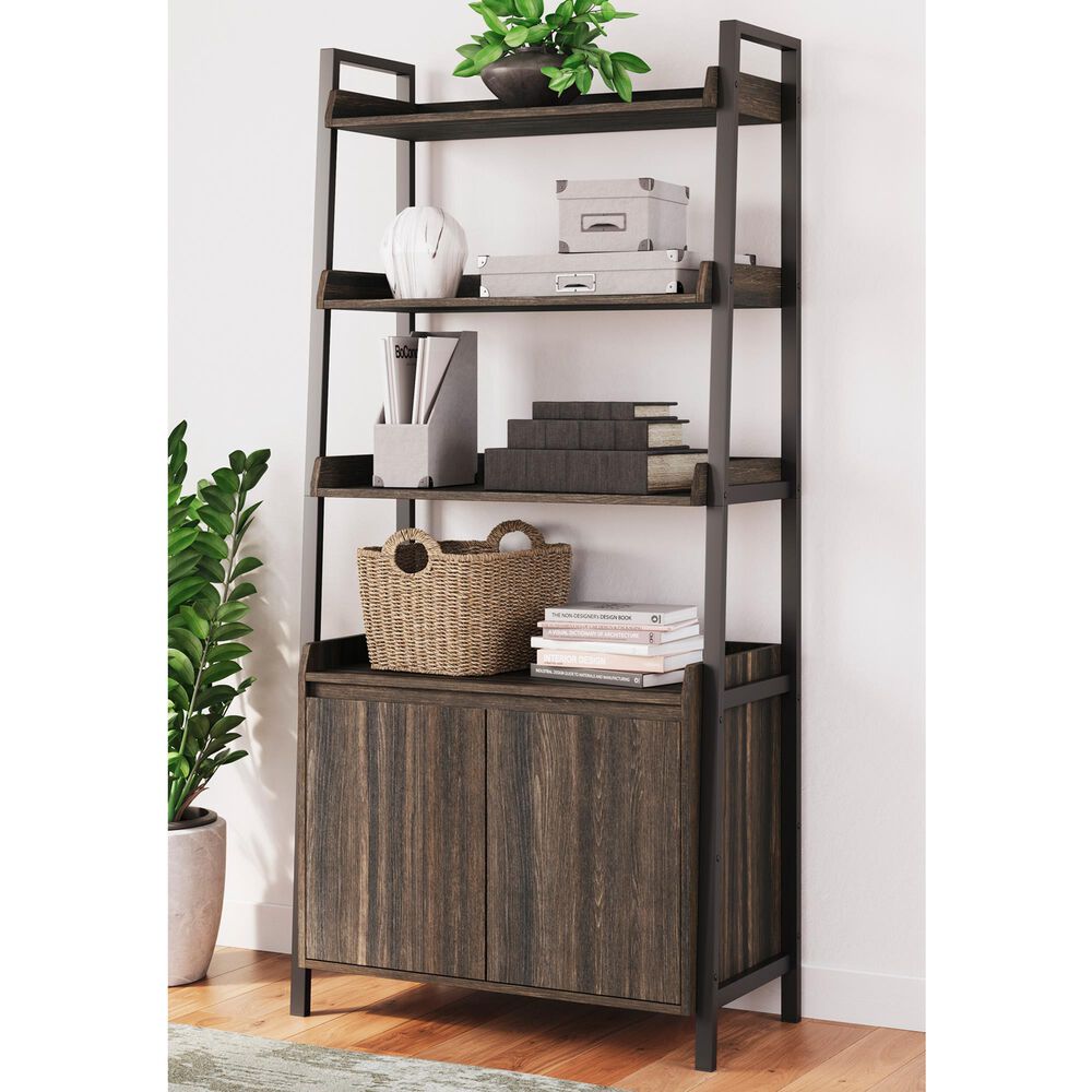 Ashley Zendex Bookcase in Dark Brown and Black, , large