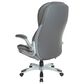 OSP Home Deluxe Bonded Leather Executive Chair with Gray Cushion with Silver Finish, , large