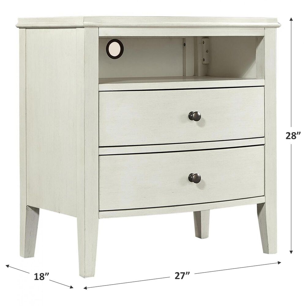 Riva Ridge Charlotte 2-Drawer Nightstand in White, , large