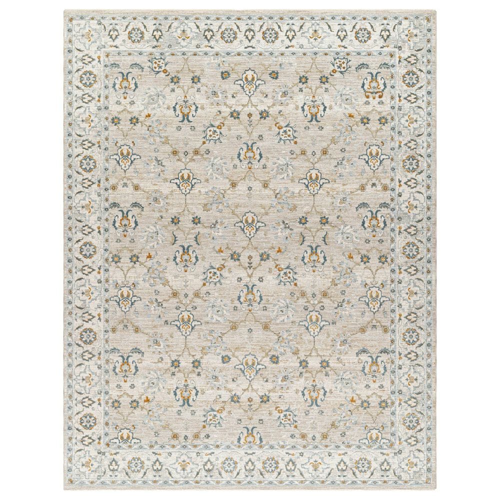 Surya Dresden Taupe, Off-White, Dusty Sage, Light Gray, Deep Teal, Olive and Mustard 2&#39; x 2&#39;11&quot; Area Rug, , large