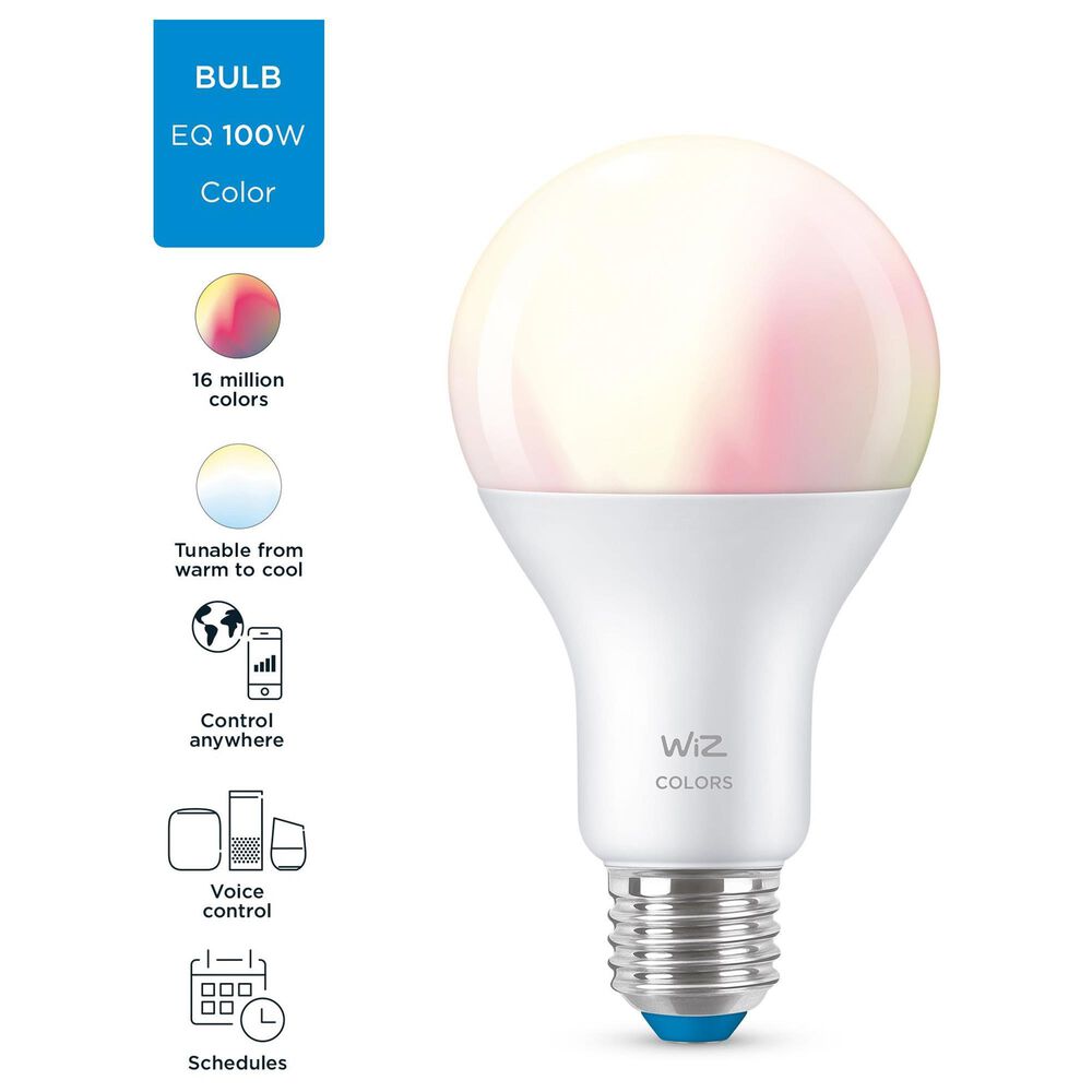 Wiz Smart Lighting A21 E26 Color Wi-Fi Bulb in White, , large