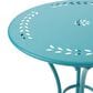 Hearth and Haven Lourdes 3-Piece Iron Bistro Set in Teal, , large