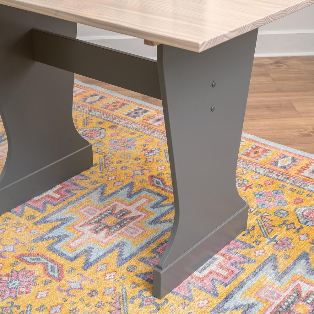 Linon Home Decor Tobin Dining Table in Grey and Maple - Table Only, , large