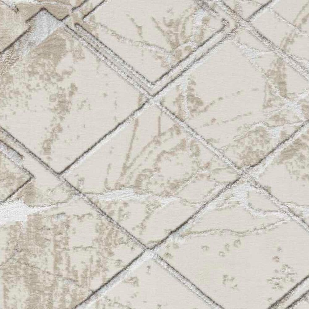 Nourison Glitz 2&#39;3&quot; x 7&#39;6&quot; Ivory and Grey Runner, , large