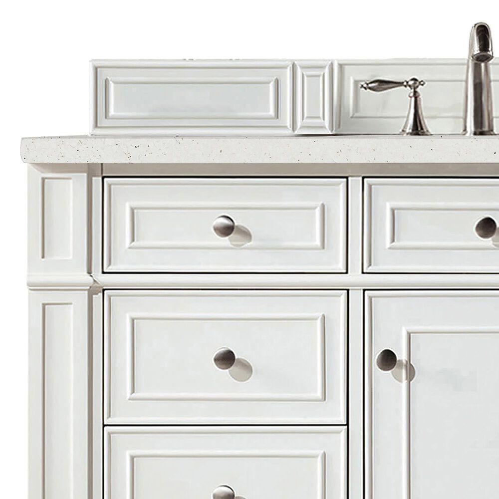 James Martin Vanities Bristol 48" Single Bathroom Vanity in Bright White with 3 cm Lime Delight Quartz Top and Rectangular Sink, , large