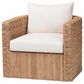 Baxton Studio Rhinos Seagrass Tuxedo Arm Chair in White, , large