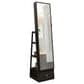 GigaCloud Swivel Jewelry Cabinet with Full Length Mirror and Storage Drawers in Black, , large