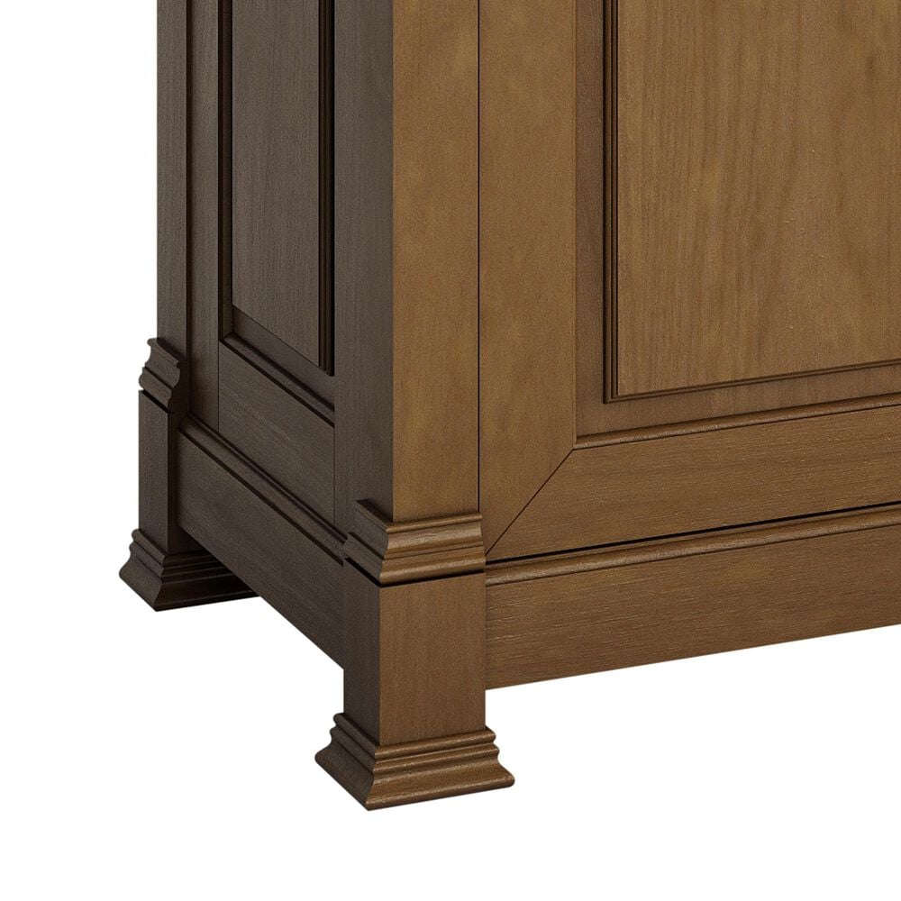James Martin Vanities Brookfield 60&quot; Double Bathroom Vanity in Honey Oak with 3 cm White Zeus Quartz Top and Rectangular Sinks, , large