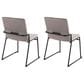 LumiSource Dutchess Side Chair with Silver Velvet Cushion in Black (Set of 2), , large