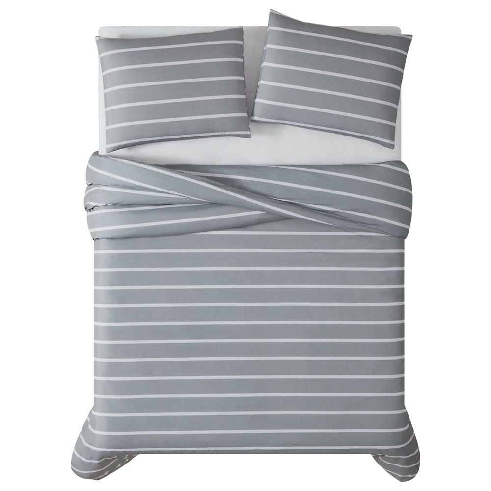 Pem America Truly Soft Maddow 3-Piece Full/Queen Duvet Set in Grey, , large