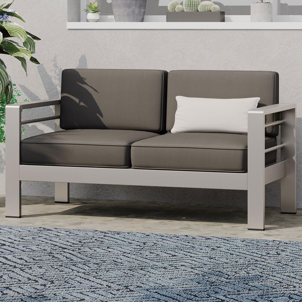 Hearth and Haven Cape Coral Outdoor Loveseat in Khaki, , large