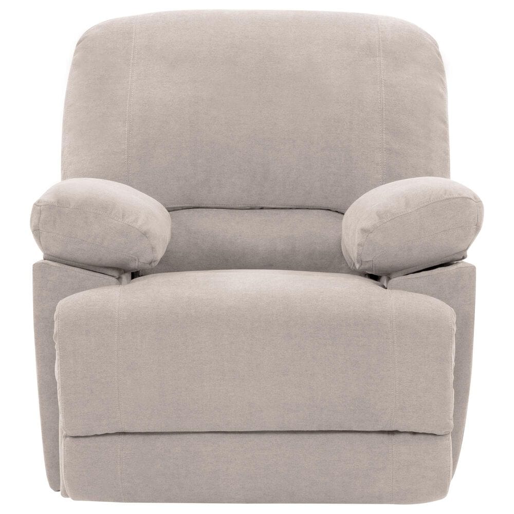 CorLiving Lea Reclining Console Sofa with Cupholders in Beige Fabric, , large