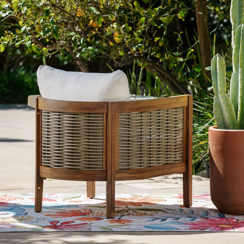 Linon Home Decor Chaddsley Patio Arm Chair in Beige, , large