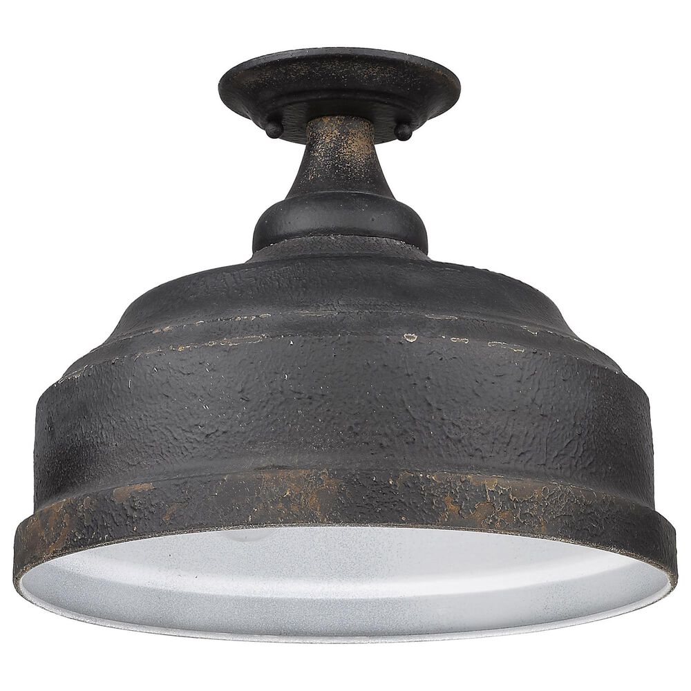 Golden Lighting Keating Semi-Flush in Antique Black Iron, , large