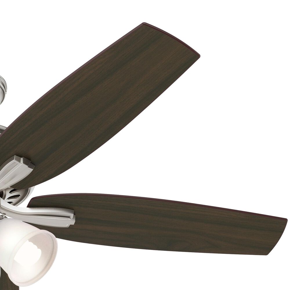 Hunter Newsome 52&quot; Ceiling Fan with 3 Lights in Brushed Nickel, , large
