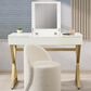 Valor Living Juliette Vanity Desk Only in Bright White and Gold, , large