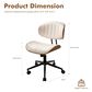 HOMLUX Ergonomic Swivel Office Chair with Vertical Channel-Tufted Cushion in White, , large
