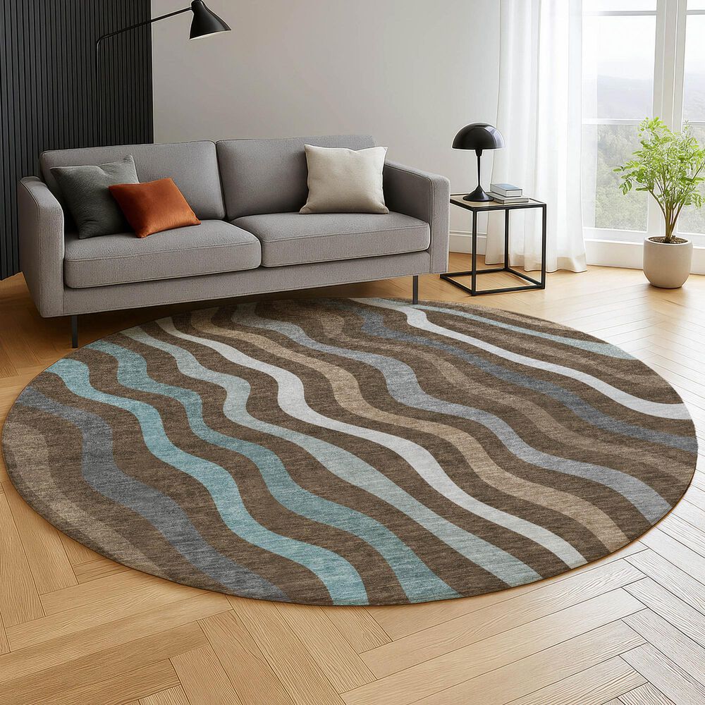 Dalyn Rug Company Kenner KN4 Chocolate 8' Round Area Rug, , large