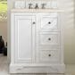 James Martin Vanities De Soto 30" Single Bathroom Vanity in Bright White with 3 cm Eternal Marfil Quartz Top and Rectangular Sink, , large