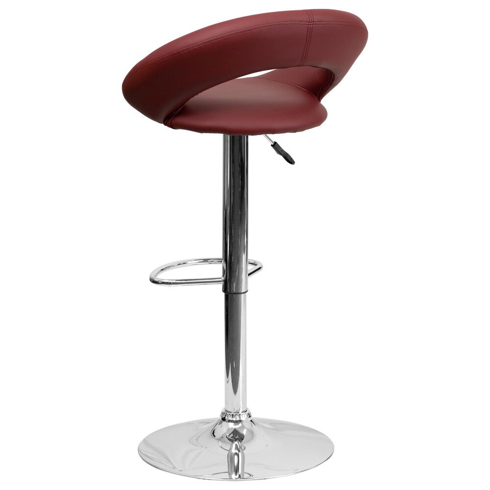 Flash Furniture Adjustable Barstool in Burgundy, , large