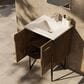 Lexora Home Lancy 24" Single Bathroom Vanity in Rustic Acacia with 2 cm White Quartz Top and Rectangular Sink, , large