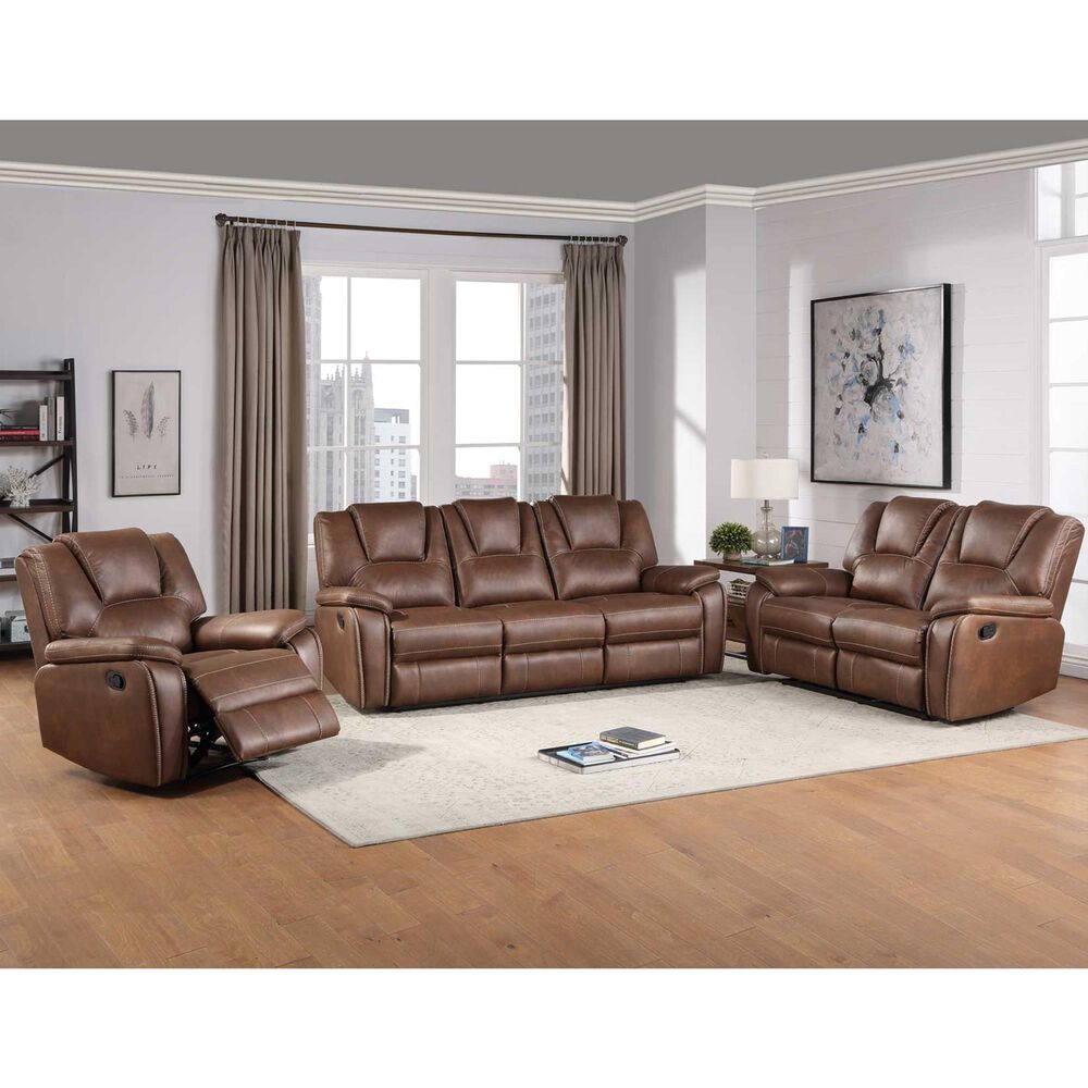 Steve Silver Katrine Manual Recliner in Chestnut Brown, , large