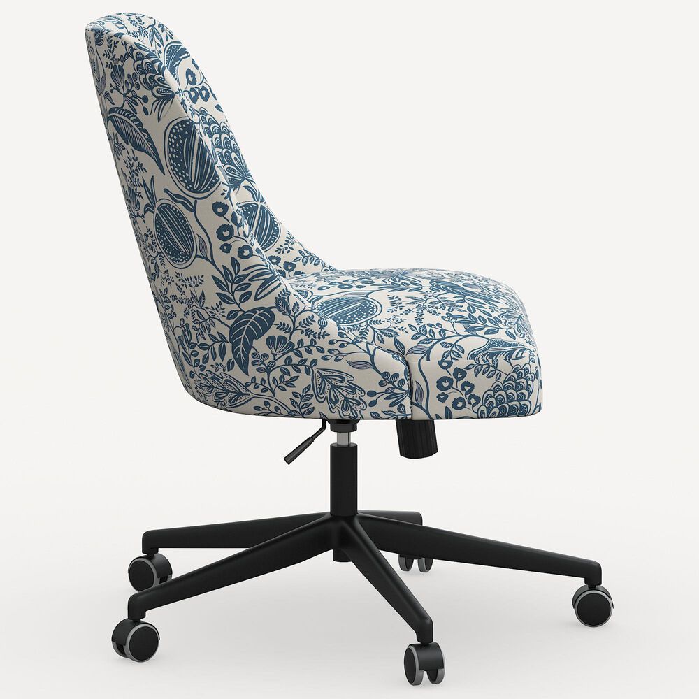 Rifle Paper Co Crafted by Cloth &amp; Company Oxford Office Chair in Pomegranate Blue, , large