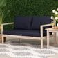 Linon Home Decor Teagon 2-Seater Outdoor Sofa with Blue Cushions in Whitewash, , large