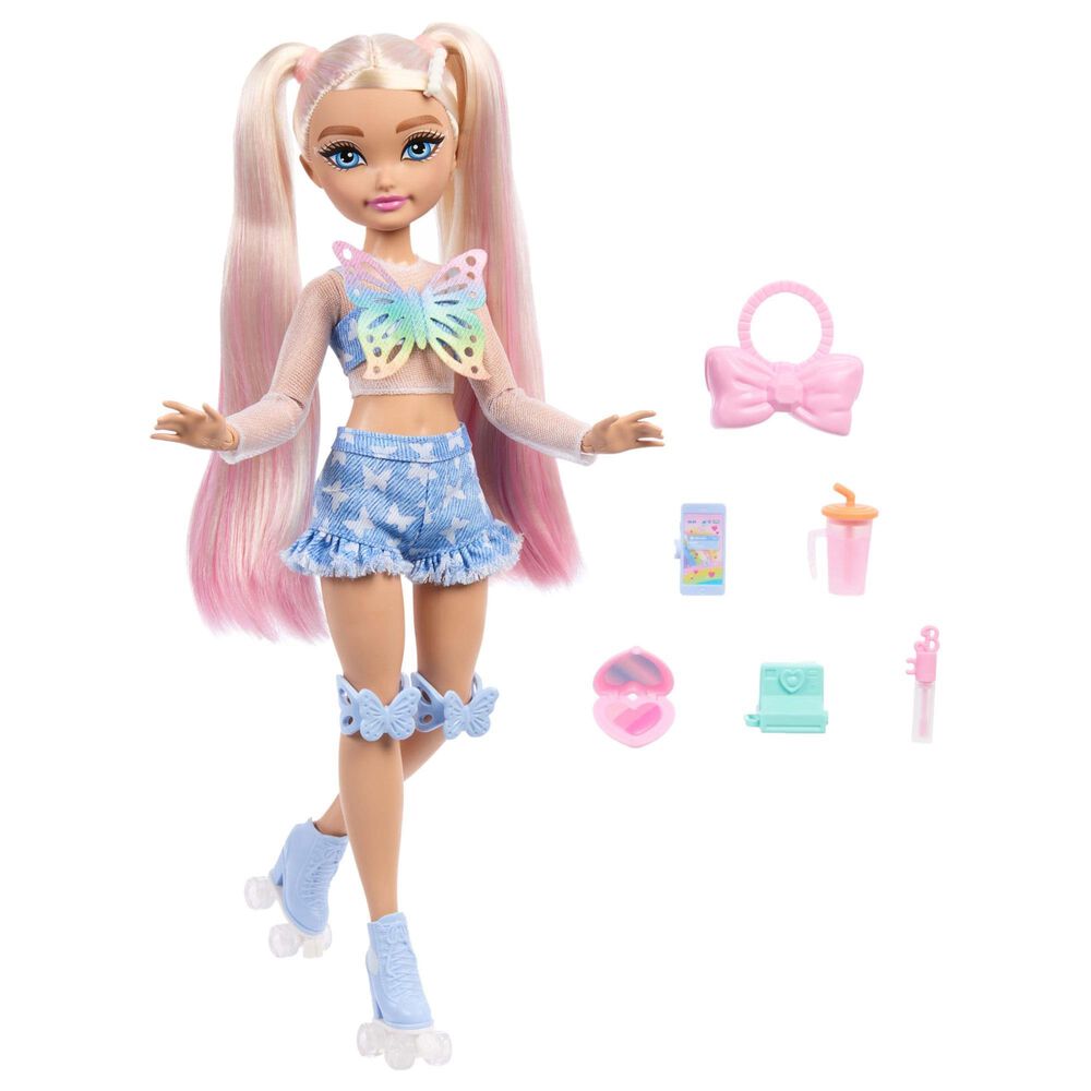 Barbie Malibu Skater Doll with Accessories in Pink, White and Blue, , large