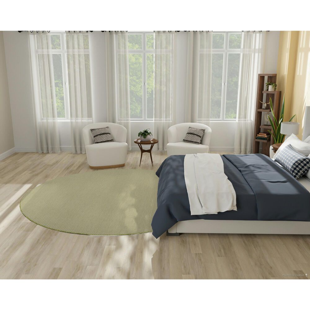 Nourison Courtyard Ivory and Green 8&#39; Round Indoor/Outdoor Area Rug, , large