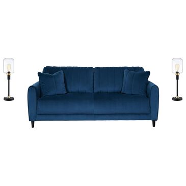Signature Design by Ashley Enderlin Sofa in Ink Velvet and 2-Pack Luken Table Lamps, , large
