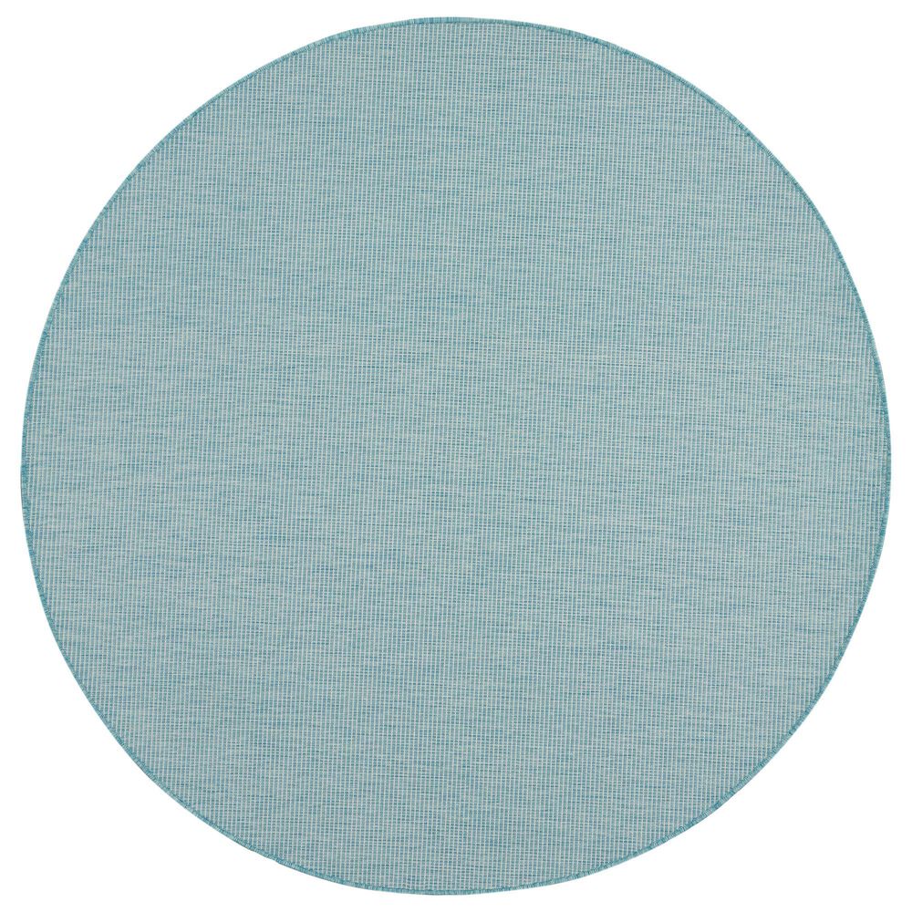 Nourison Positano 6&#39; Round Aqua Indoor/Outdoor Area Rug, , large