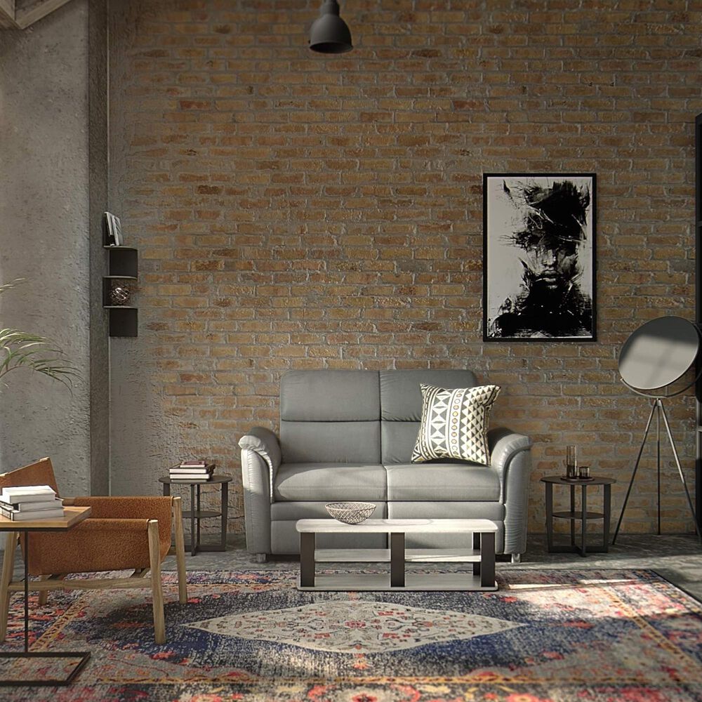 HOMLUX 43.3" Modern Entertainment Center TV Stand in French Oak Grey and Black, , large