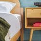 Walker Edison Elias King Platform Bed with Curved Wood Headboard in Cerused White, , large