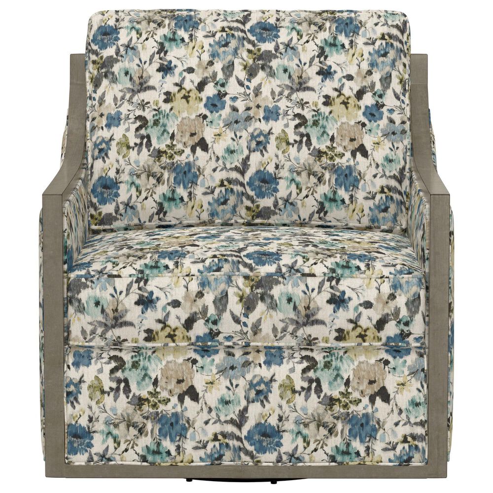 Emerald Home Furnishings Cecily Swivel Accent Chair in Blue Meadow, , large