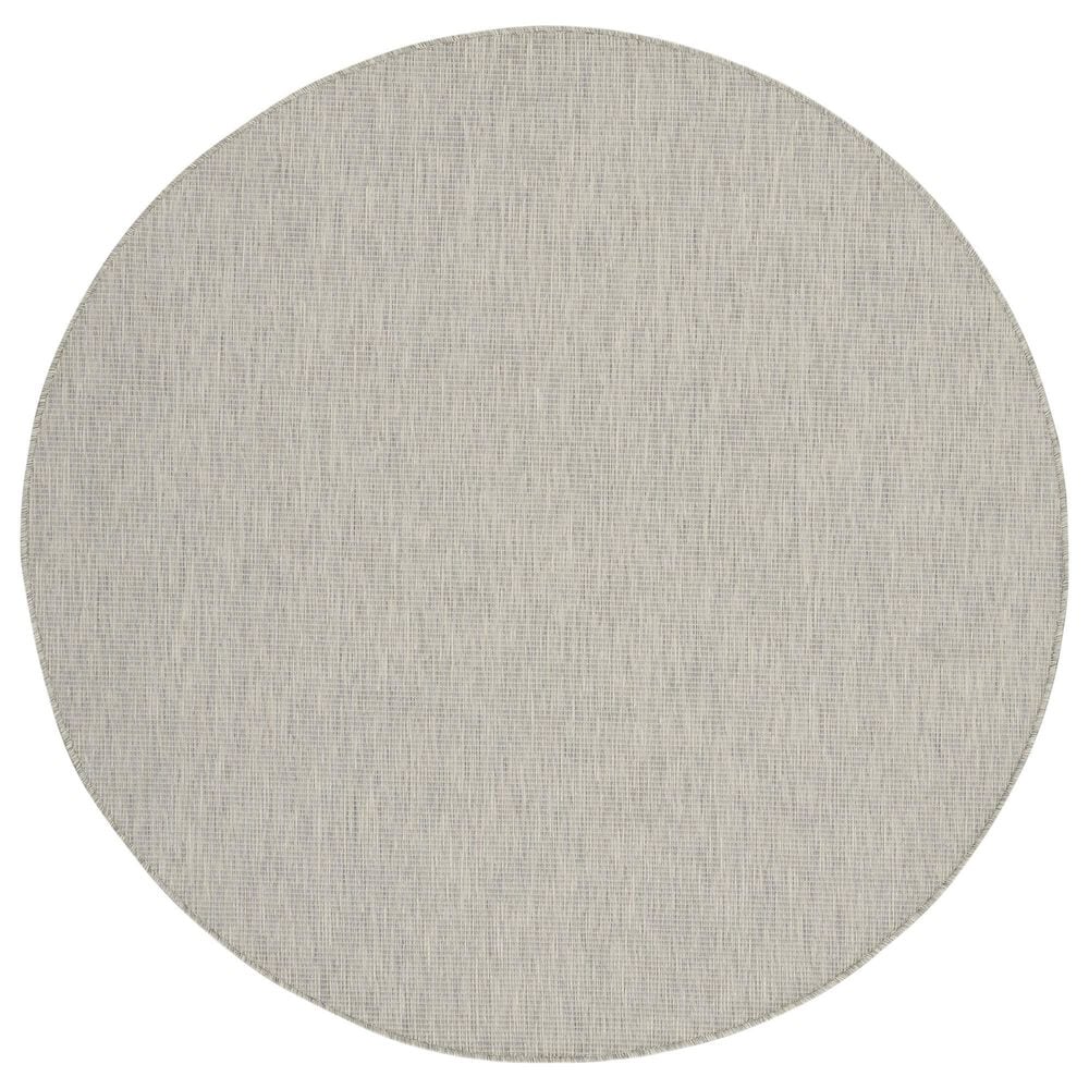 Nourison Positano 8&#39; Round Light Grey Indoor/Outdoor Area Rug, , large