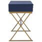 Linon Home Decor Campaign 2-Drawer Desk in Blue and Gold, , large