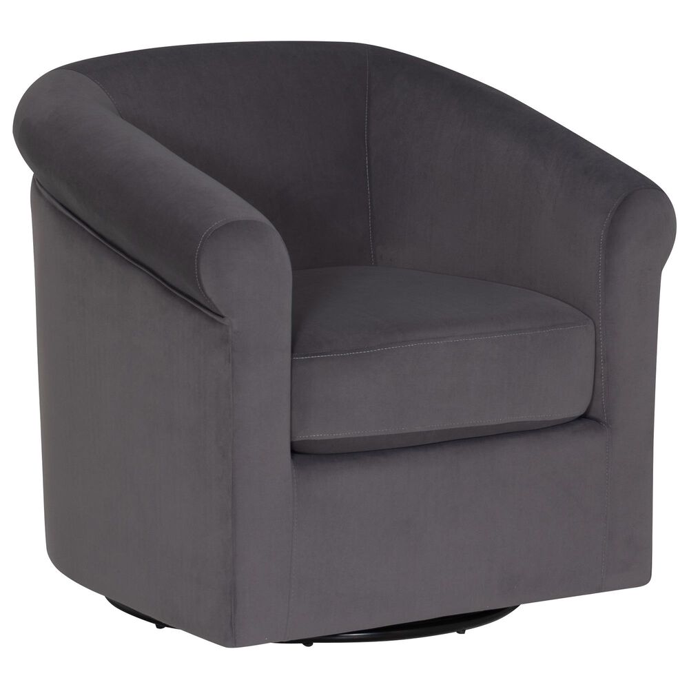 Linon Home Decor Bonnie Swivel Chair in Grey, , large