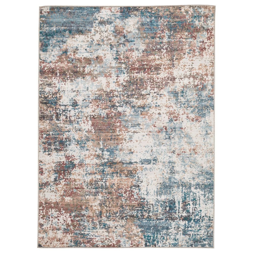 Ashley Willbertal 5"2" x 7" Beige, Teal, Blue, Orange and Rust Area Rug, , large