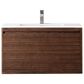 James Martin Vanities Mantova 35.4" Single Vanity in Mid-Century Walnut and Matte Black with 3 cm Glossy White Composite Stone Top and Rectangular Sink, , large