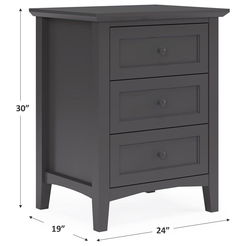 Urban Home Grace 3-Drawer Nightstand in Raven Black, , large