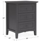 Urban Home Grace 3-Drawer Nightstand in Raven Black, , large