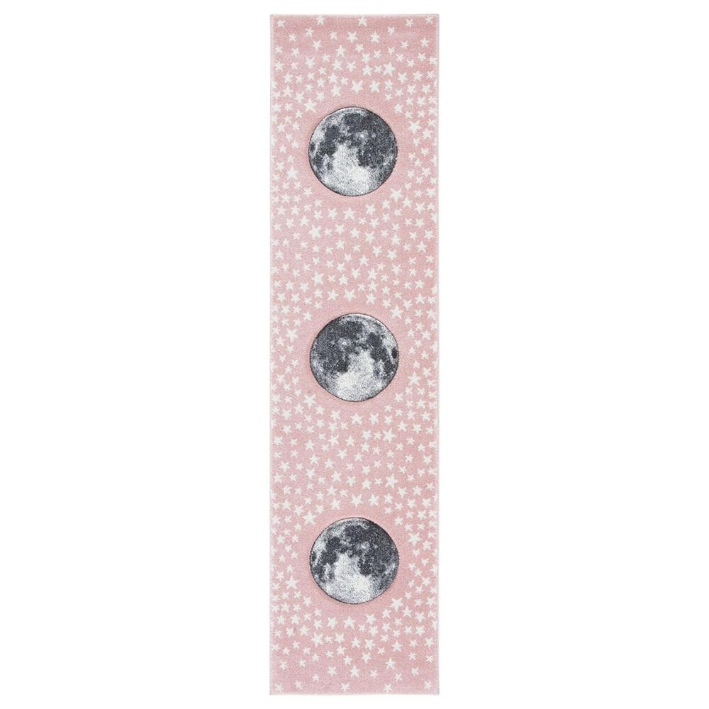 Safavieh Carousel 2" x 8" Pink and Grey Kids Runner, , large